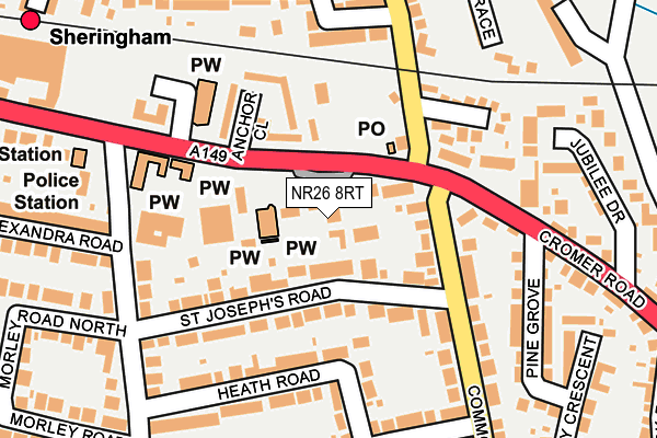 NR26 8RT map - OS OpenMap – Local (Ordnance Survey)