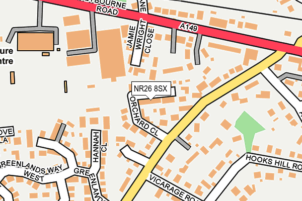 NR26 8SX map - OS OpenMap – Local (Ordnance Survey)