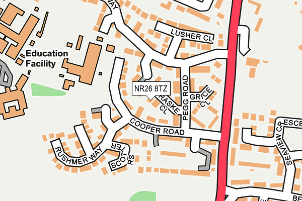 NR26 8TZ map - OS OpenMap – Local (Ordnance Survey)