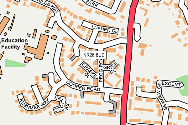 NR26 8UE map - OS OpenMap – Local (Ordnance Survey)