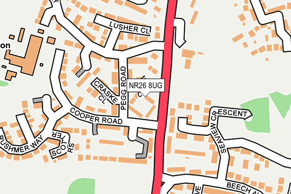 NR26 8UG map - OS OpenMap – Local (Ordnance Survey)