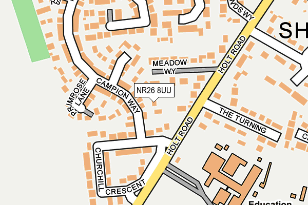NR26 8UU map - OS OpenMap – Local (Ordnance Survey)