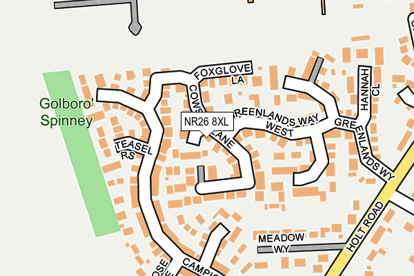 NR26 8XL map - OS OpenMap – Local (Ordnance Survey)