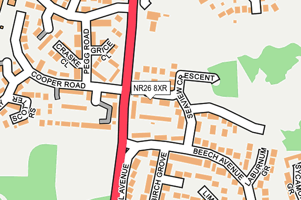 NR26 8XR map - OS OpenMap – Local (Ordnance Survey)