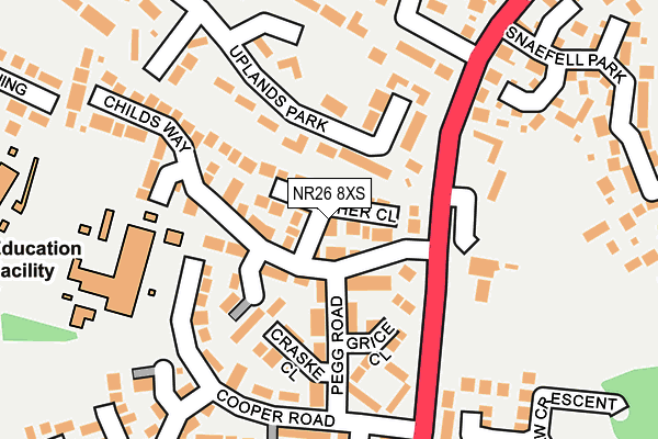 NR26 8XS map - OS OpenMap – Local (Ordnance Survey)