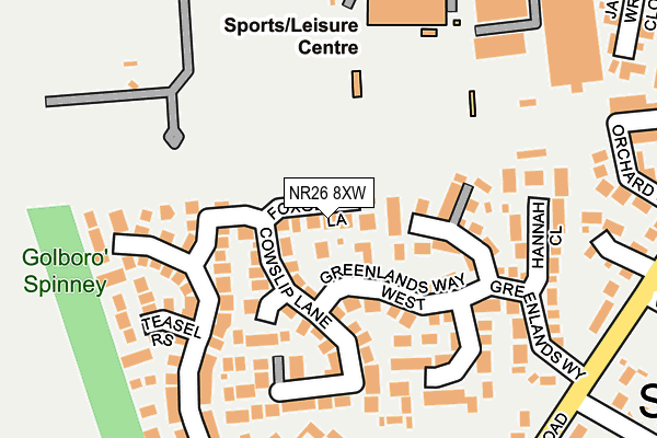 NR26 8XW map - OS OpenMap – Local (Ordnance Survey)