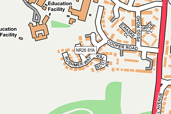 NR26 8YA map - OS OpenMap – Local (Ordnance Survey)