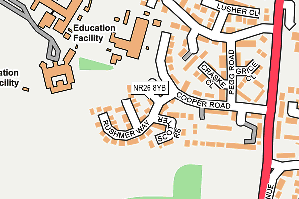 NR26 8YB map - OS OpenMap – Local (Ordnance Survey)