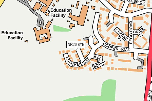 NR26 8YE map - OS OpenMap – Local (Ordnance Survey)