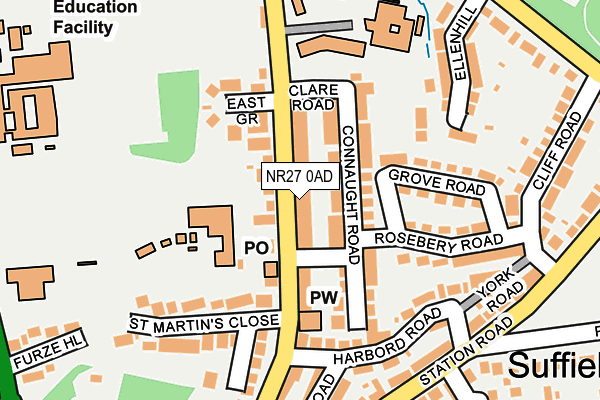 NR27 0AD map - OS OpenMap – Local (Ordnance Survey)
