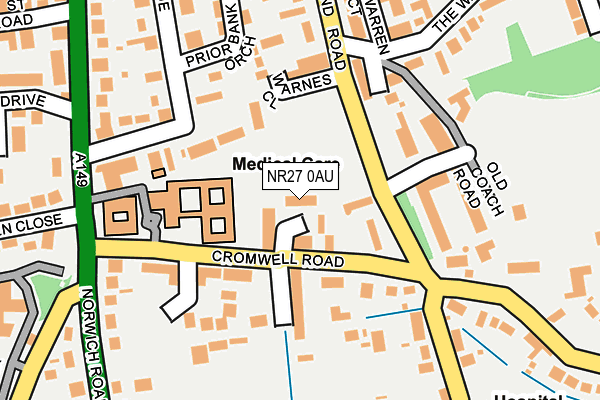 NR27 0AU map - OS OpenMap – Local (Ordnance Survey)