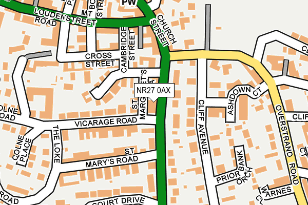 NR27 0AX map - OS OpenMap – Local (Ordnance Survey)