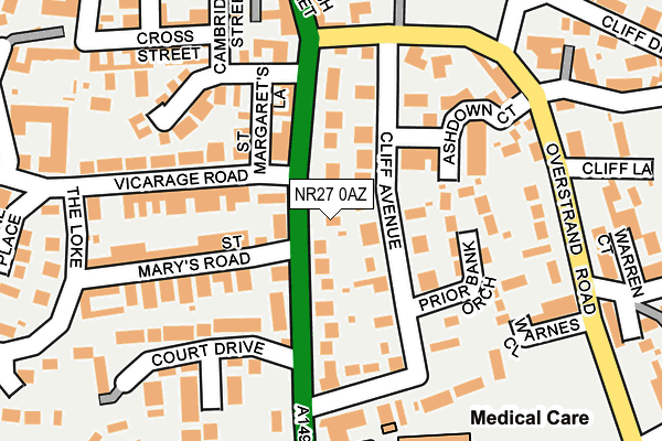 NR27 0AZ map - OS OpenMap – Local (Ordnance Survey)