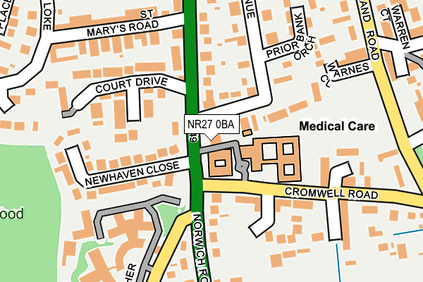 NR27 0BA map - OS OpenMap – Local (Ordnance Survey)