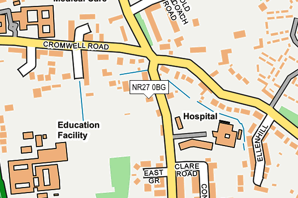 NR27 0BG map - OS OpenMap – Local (Ordnance Survey)