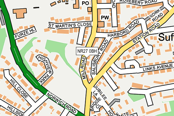 NR27 0BH map - OS OpenMap – Local (Ordnance Survey)