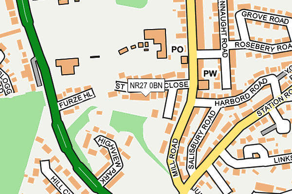 NR27 0BN map - OS OpenMap – Local (Ordnance Survey)
