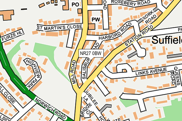 NR27 0BW map - OS OpenMap – Local (Ordnance Survey)