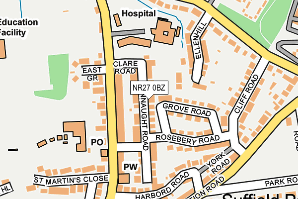 NR27 0BZ map - OS OpenMap – Local (Ordnance Survey)