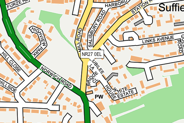 NR27 0EL map - OS OpenMap – Local (Ordnance Survey)