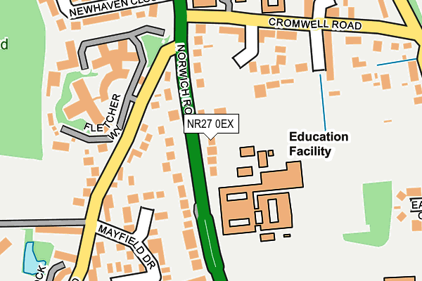 NR27 0EX map - OS OpenMap – Local (Ordnance Survey)