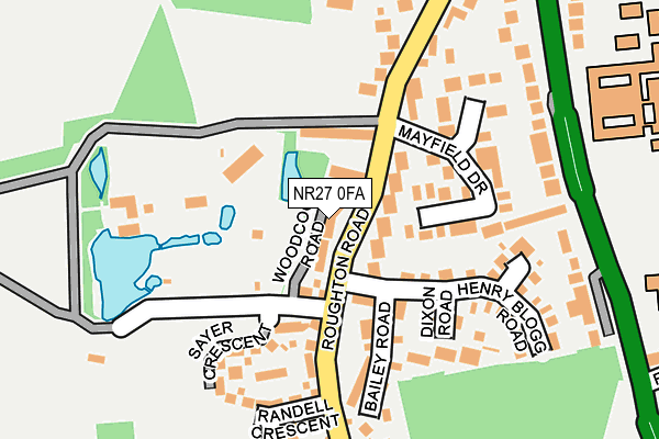 NR27 0FA map - OS OpenMap – Local (Ordnance Survey)
