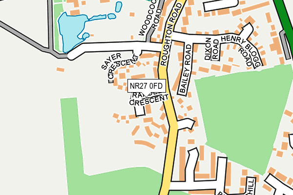 NR27 0FD map - OS OpenMap – Local (Ordnance Survey)