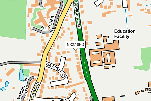 NR27 0HD map - OS OpenMap – Local (Ordnance Survey)