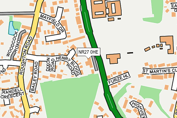 NR27 0HE map - OS OpenMap – Local (Ordnance Survey)