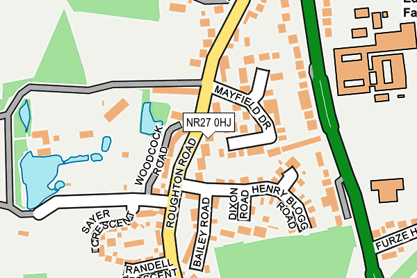 NR27 0HJ map - OS OpenMap – Local (Ordnance Survey)