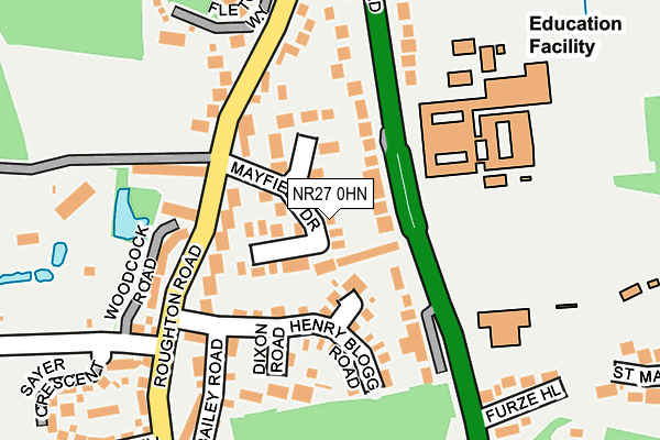 NR27 0HN map - OS OpenMap – Local (Ordnance Survey)