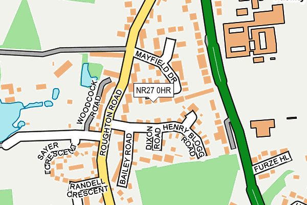 NR27 0HR map - OS OpenMap – Local (Ordnance Survey)