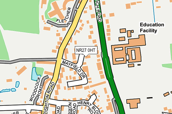 NR27 0HT map - OS OpenMap – Local (Ordnance Survey)