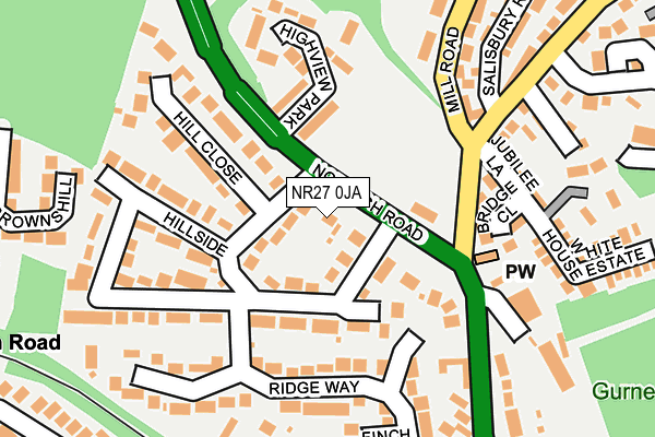 NR27 0JA map - OS OpenMap – Local (Ordnance Survey)
