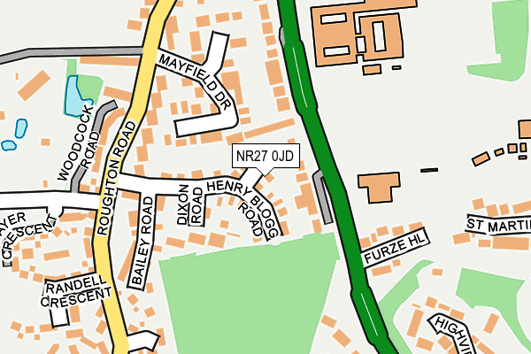 NR27 0JD map - OS OpenMap – Local (Ordnance Survey)