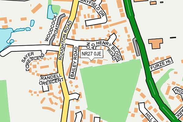 NR27 0JE map - OS OpenMap – Local (Ordnance Survey)