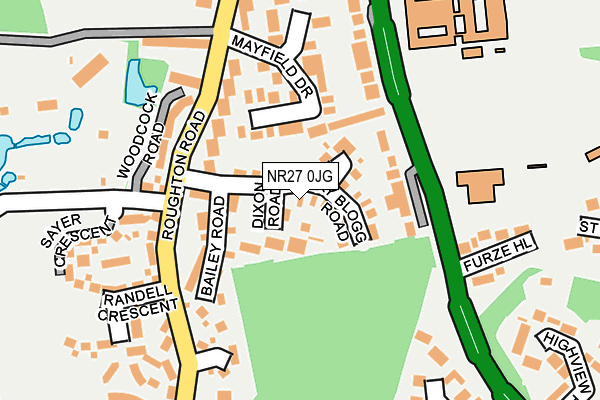 NR27 0JG map - OS OpenMap – Local (Ordnance Survey)
