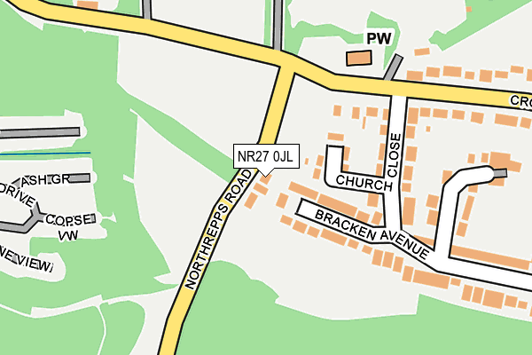 NR27 0JL map - OS OpenMap – Local (Ordnance Survey)