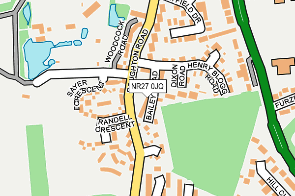 NR27 0JQ map - OS OpenMap – Local (Ordnance Survey)