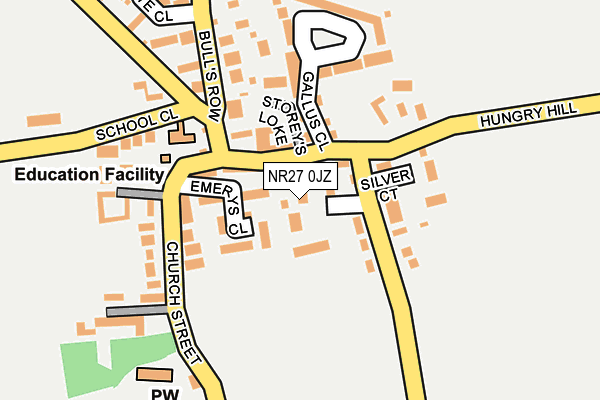NR27 0JZ map - OS OpenMap – Local (Ordnance Survey)