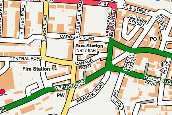 NR27 9AH map - OS OpenMap – Local (Ordnance Survey)