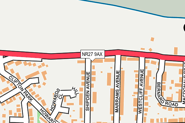 NR27 9AX map - OS OpenMap – Local (Ordnance Survey)