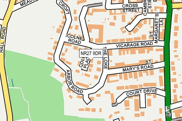 NR27 9DR map - OS OpenMap – Local (Ordnance Survey)