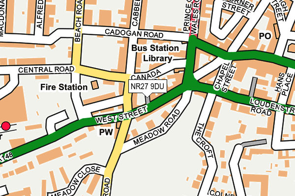 NR27 9DU map - OS OpenMap – Local (Ordnance Survey)