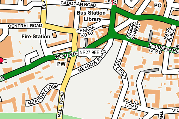 NR27 9EE map - OS OpenMap – Local (Ordnance Survey)