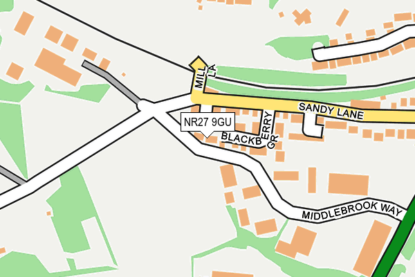 NR27 9GU map - OS OpenMap – Local (Ordnance Survey)