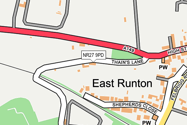 NR27 9PD map - OS OpenMap – Local (Ordnance Survey)