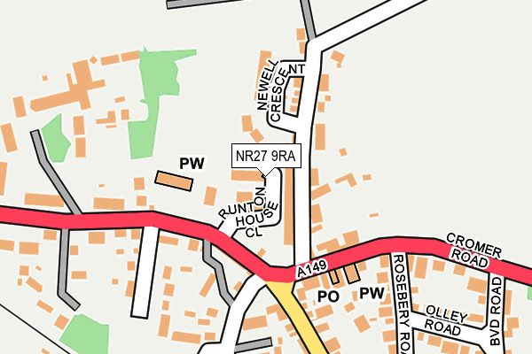 NR27 9RA map - OS OpenMap – Local (Ordnance Survey)