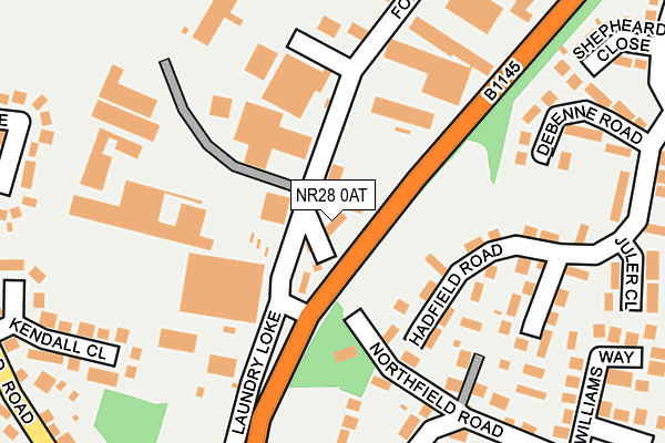 NR28 0AT map - OS OpenMap – Local (Ordnance Survey)