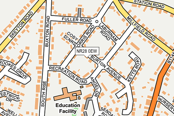 NR28 0EW map - OS OpenMap – Local (Ordnance Survey)